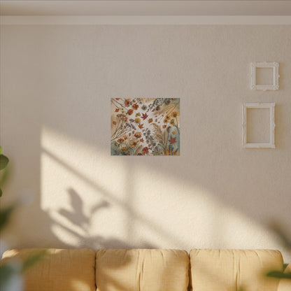 Dried Flowers Canvas Art | Autumn Japandi Watercolor Art