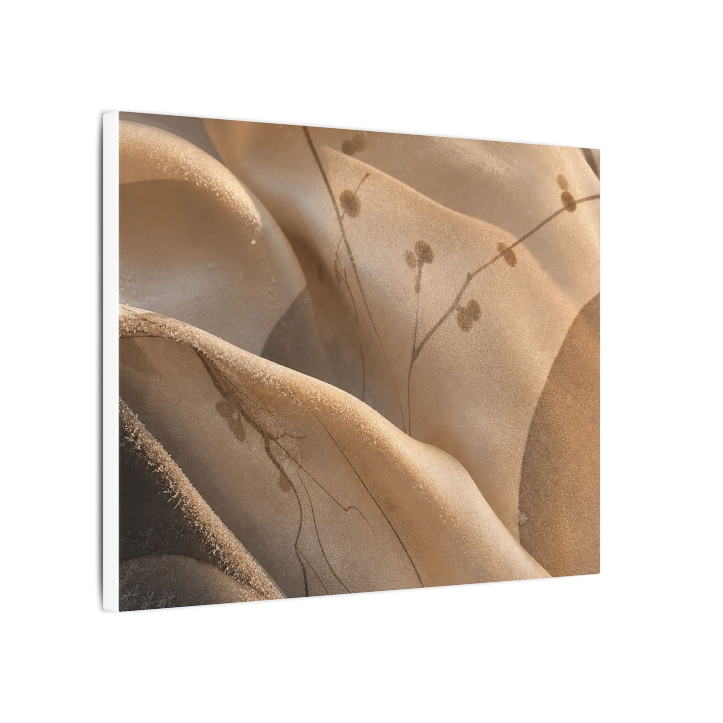 Japandi Silk Drape in Golden Hour | Japanese Pattern Canvas Art