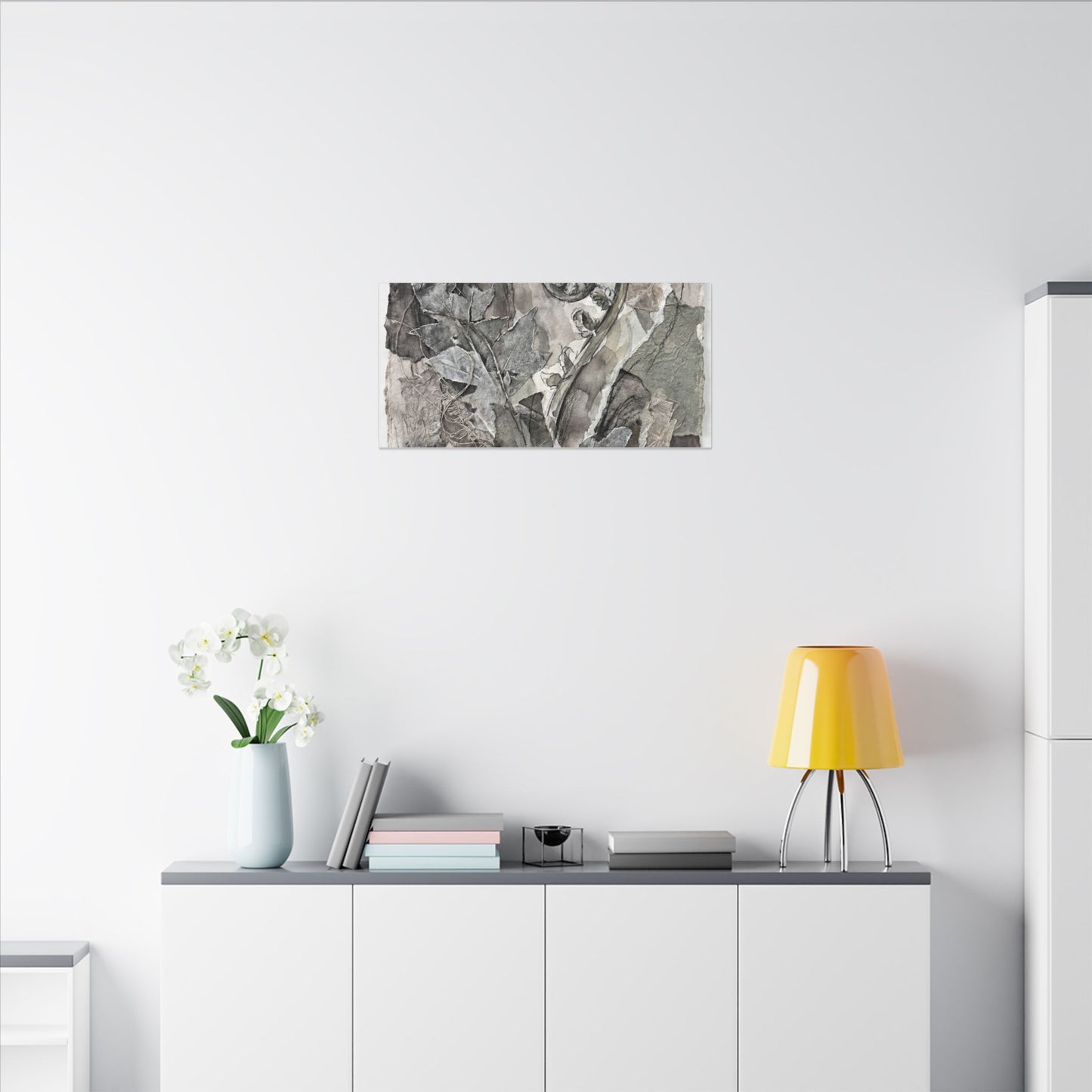 Japandi Fern Unfurling in Overcast | Texture Canvas Art
