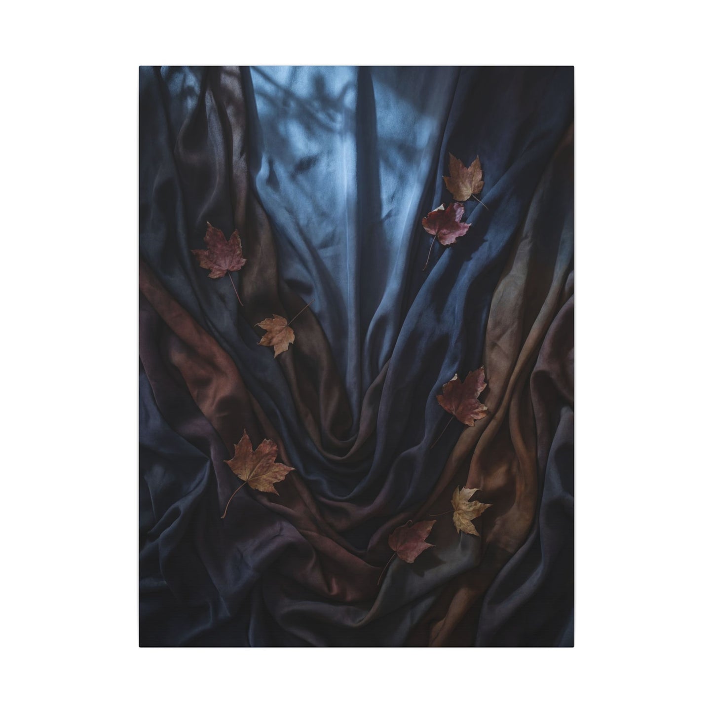 Silk Drape Canvas Art | Autumn Dark Japandi Moody Minimal Art