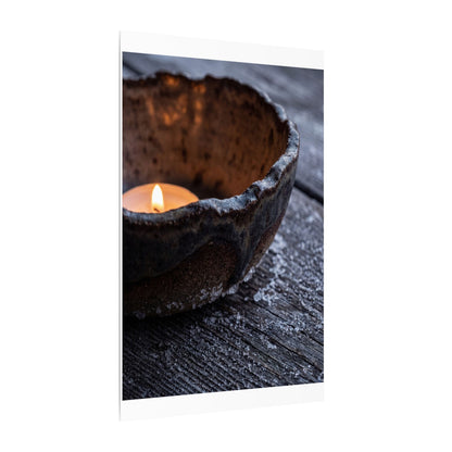 Atmospheric Ceramic Bowl Canvas Art - Moody Minimal Dark Japandi