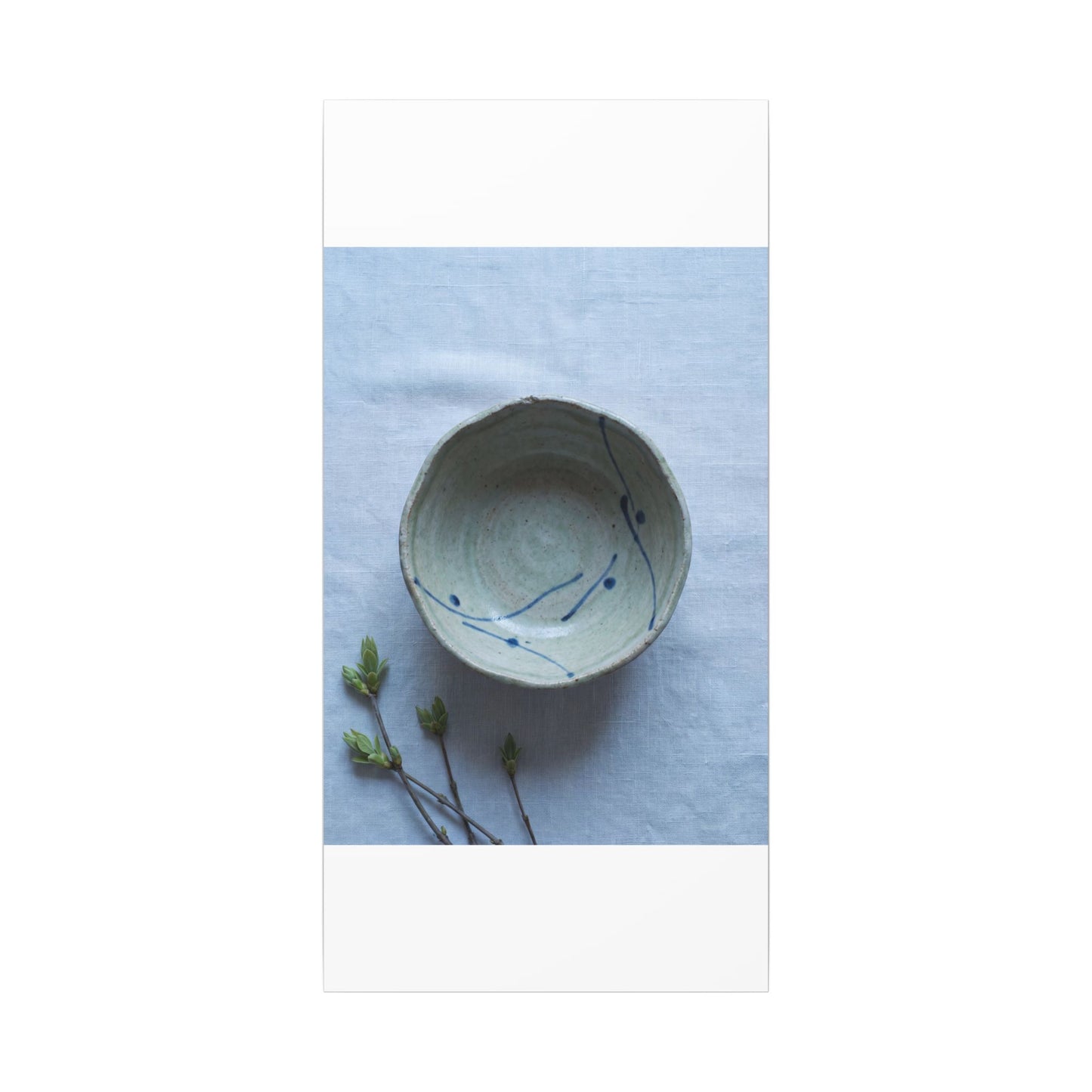 Spring Ceramic Bowl Minimal Line Canvas Art | Warm Decor
