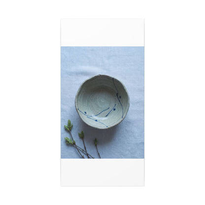 Spring Ceramic Bowl Minimal Line Canvas Art | Warm Decor