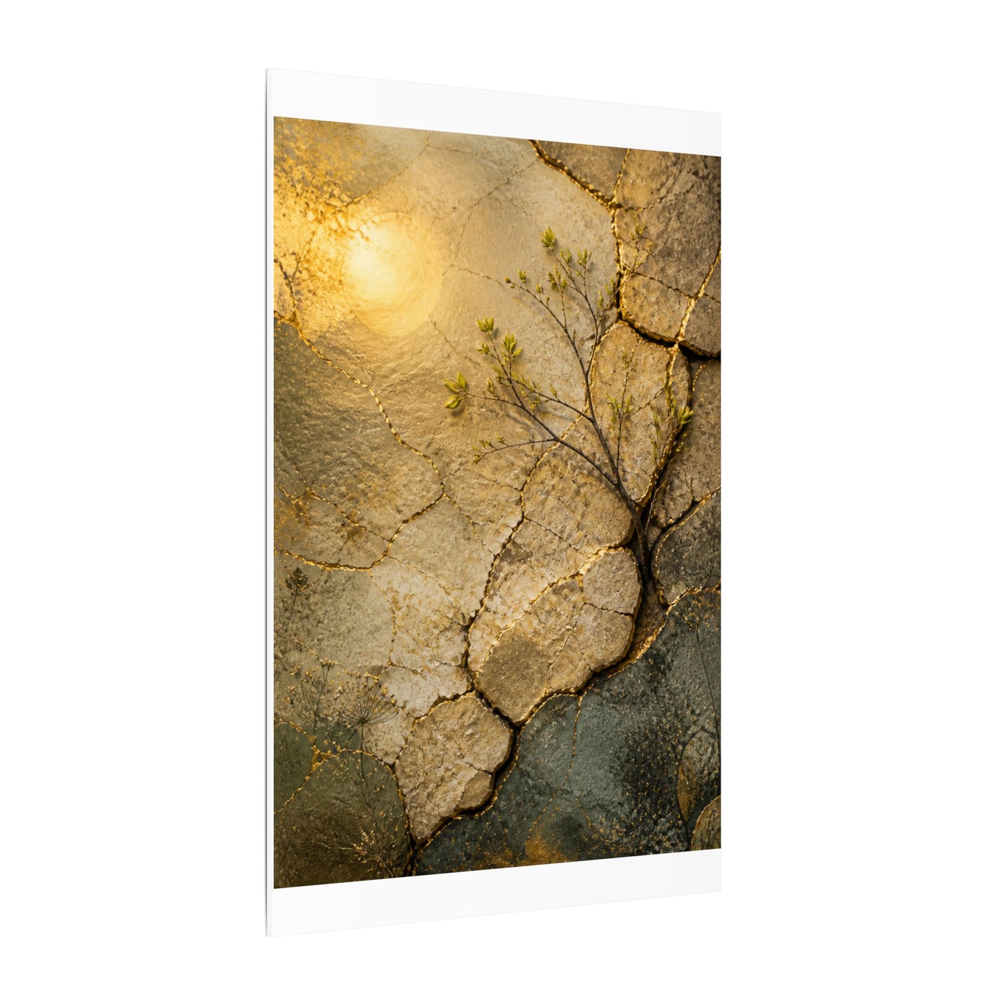 Cracked Earth Spring Canvas Art | Japandi Warm Design