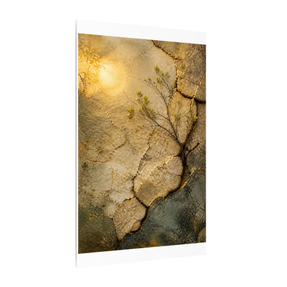 Cracked Earth Spring Canvas Art | Japandi Warm Design