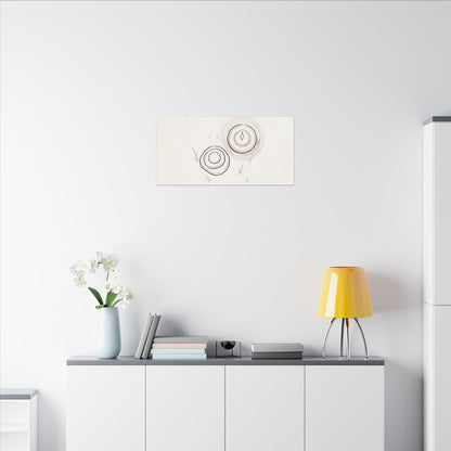 River Stones Canvas Art | Winter Japandi Minimal Line Art