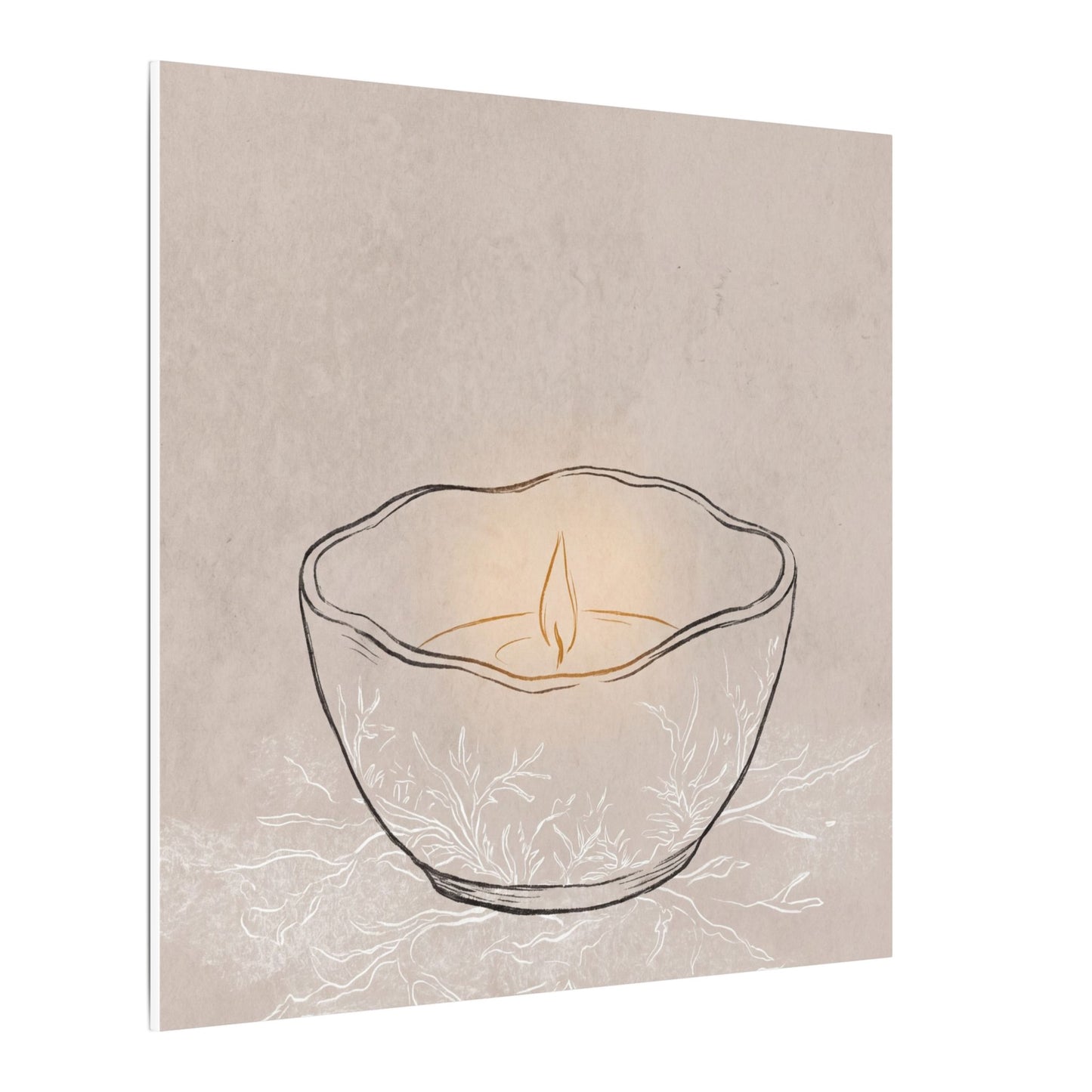 Ceramic Bowl Minimal Line Canvas Art | Neutral Japandi Art