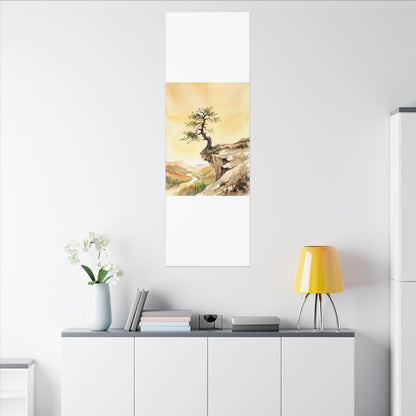 Golden Hour Pine Tree Canvas Art - Japandi Fukinsei