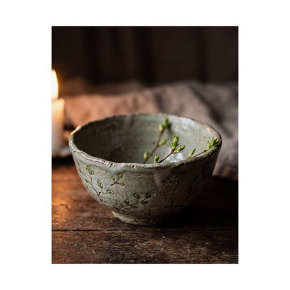 Ceramic Bowl Wall Art Print | Spring Japandi Japanese Pattern Art