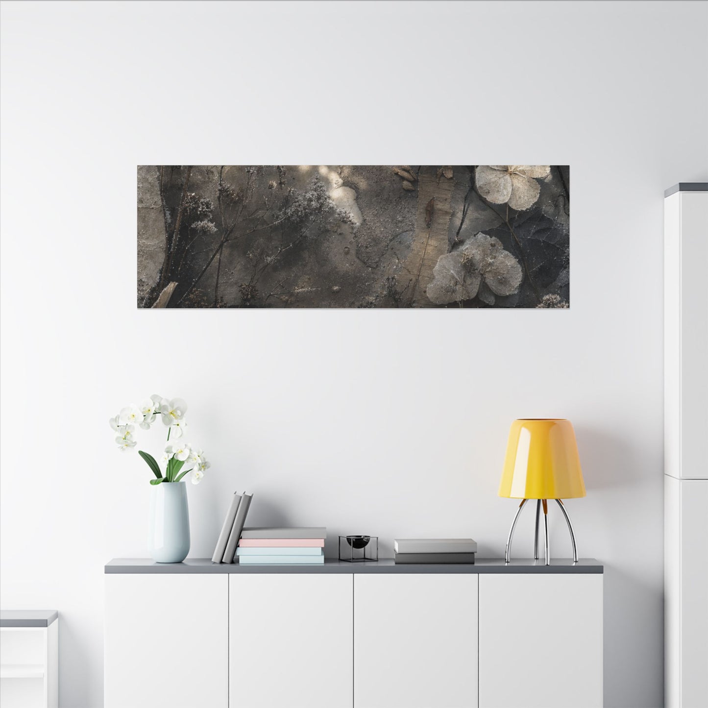 Winter Dried Flowers Texture Canvas Art | Elegant Decor