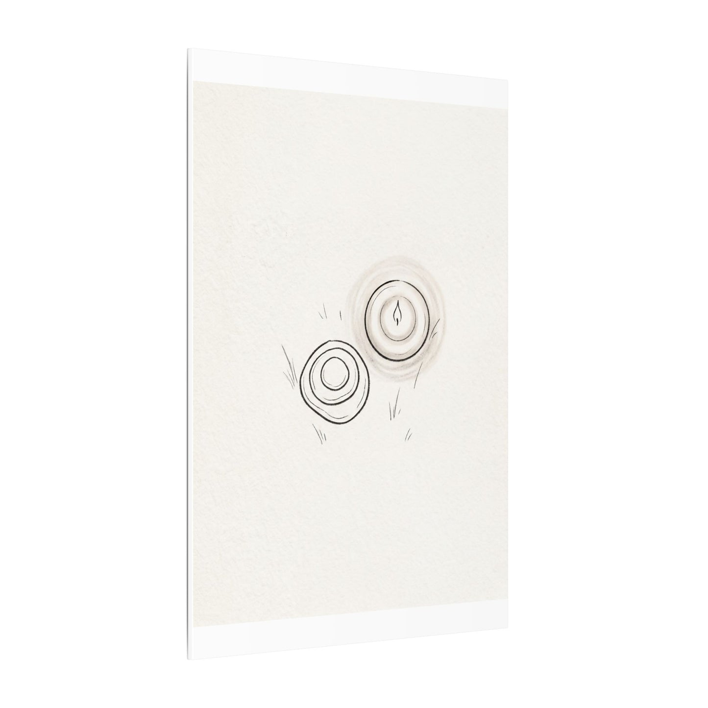 River Stones Canvas Art | Winter Japandi Minimal Line Art