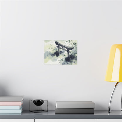 Torii Gate Sumi E Canvas Art | Serene Zen Art