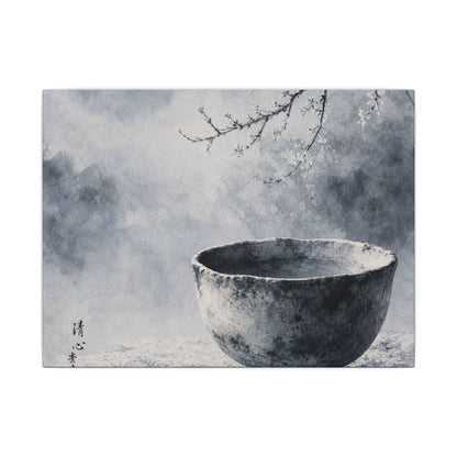 Seijaku Ceramic Bowl Canvas Art - Zen Sumi E