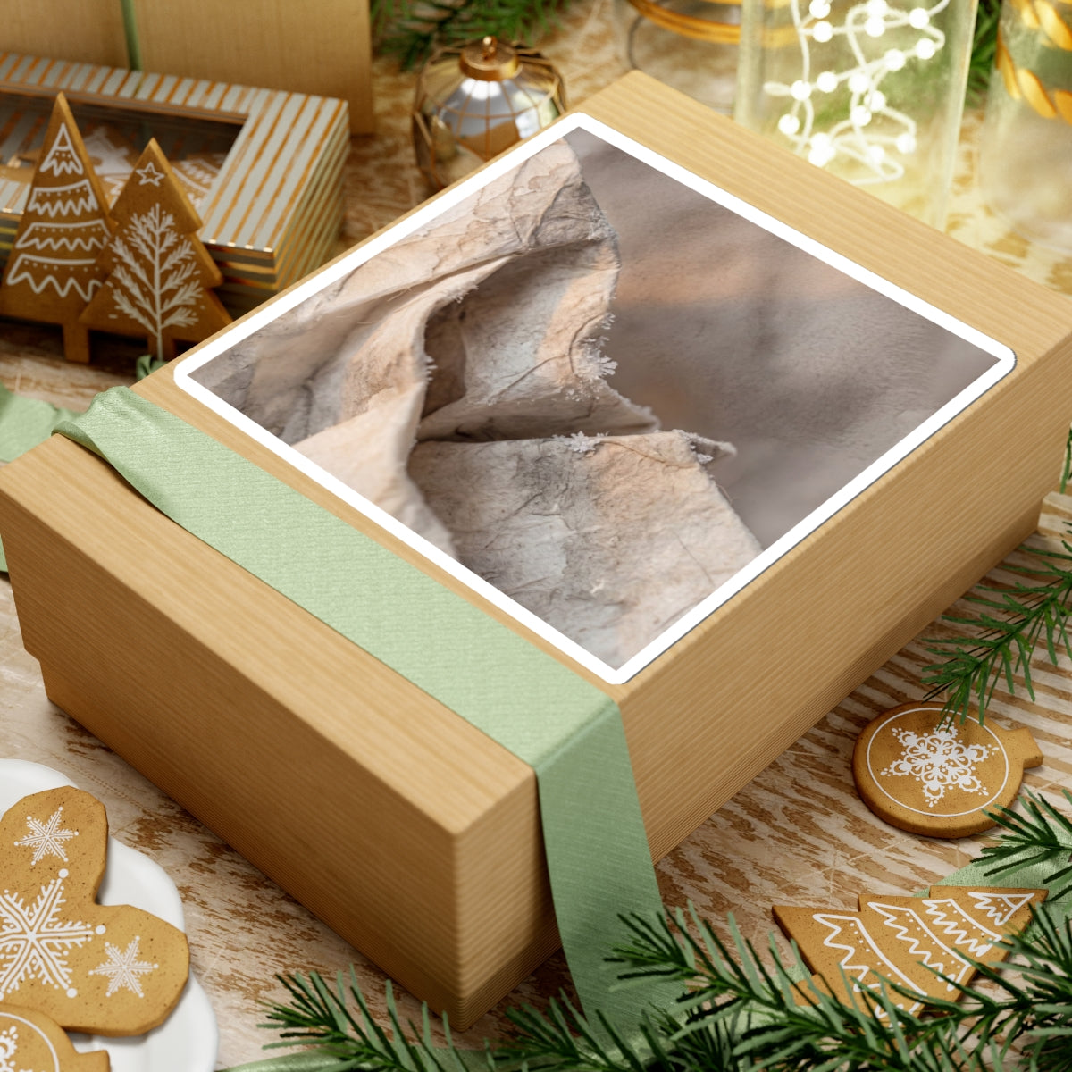 Paper Fold Winter Sticker | Japandi Earthy Design