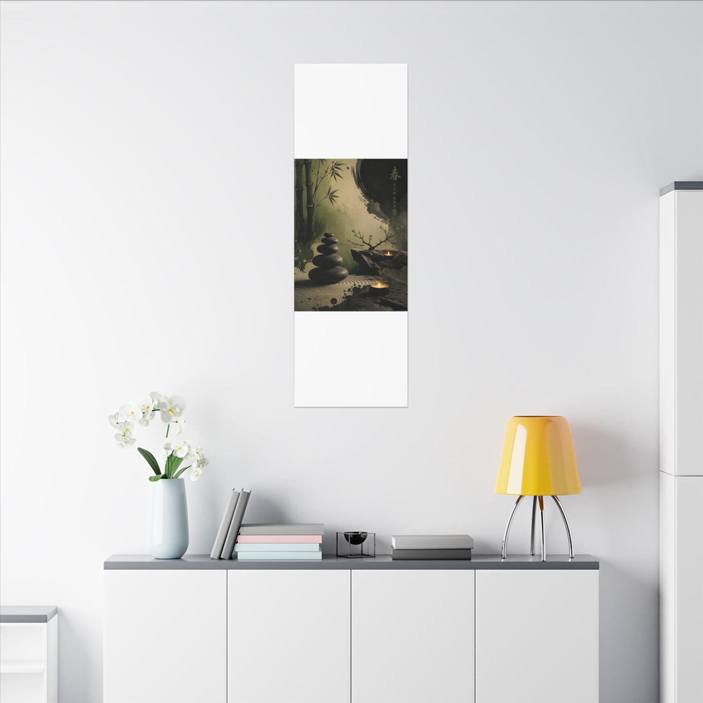 River Stones Spring Canvas Art | Zen Contemplative Design