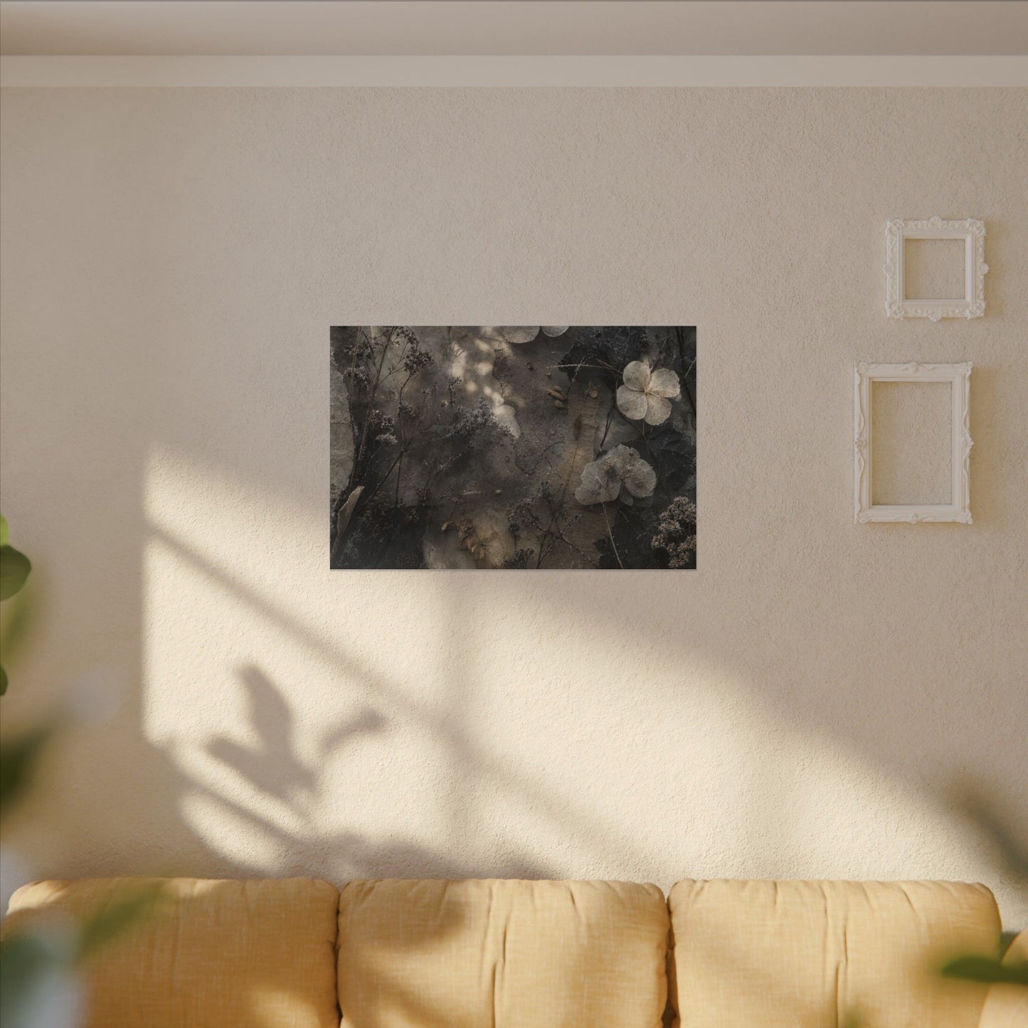 Winter Dried Flowers Texture Canvas Art | Elegant Decor