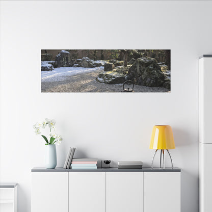 Winter Tea Ceremony Karesansui Canvas Art | Serene Decor