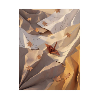 Paper Fold Wall Art Print | Autumn Japandi Minimal Line Art