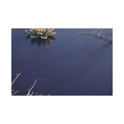 Lotus Flower Canvas Art | Winter Zen Karesansui Art