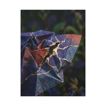 Philosophical Paper Fold Canvas Art - Gold Vein Kintsugi