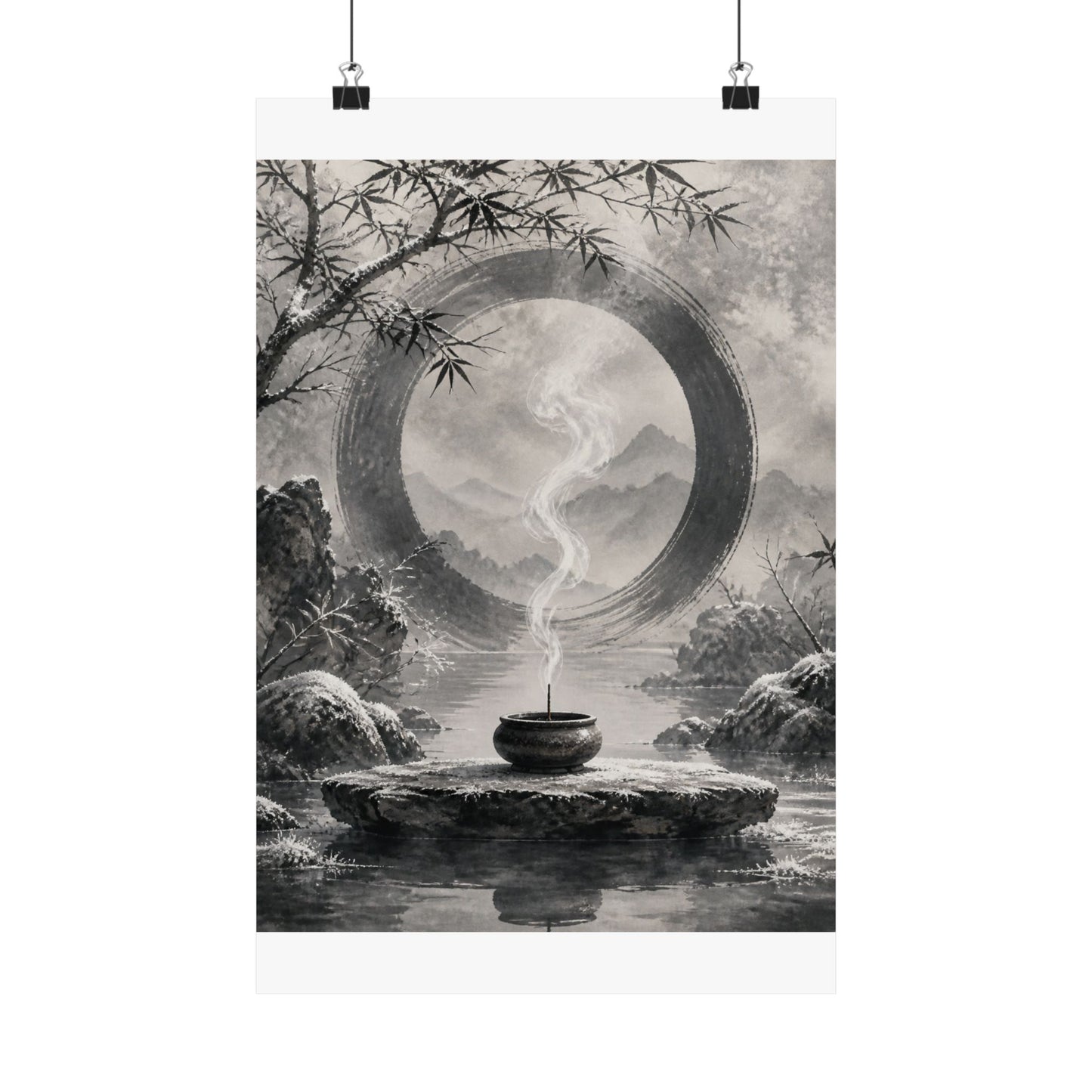 Dappled Incense Smoke Wall Art Print - Zen Seijaku
