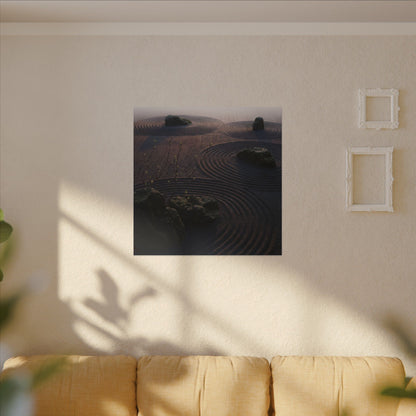 Spring Rock Garden Shadow Zen Canvas Art | Luxurious Decor