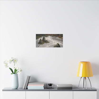 Autumn Rock Garden Ukiyo E Inspired Canvas Art | Peaceful Decor