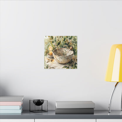 Ceramic Bowl Summer Canvas Art | Japandi Elegant Design