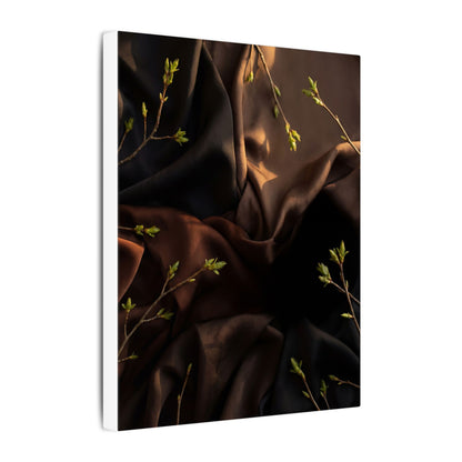 Dark Japandi Silk Drape in Golden Hour | Moody Minimal Canvas Art