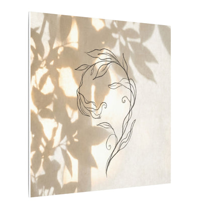 Warm Shoji Screen Canvas Art - Minimal Line Japandi