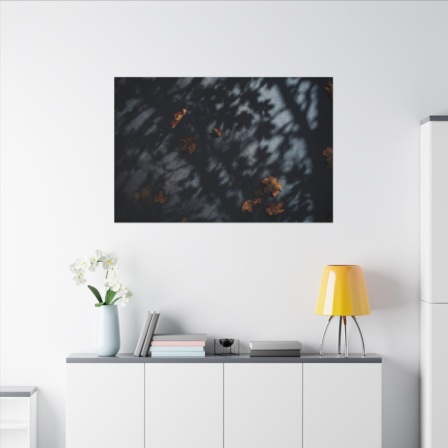 Autumn Shadow Play Shadow Zen Canvas Art | Atmospheric Decor