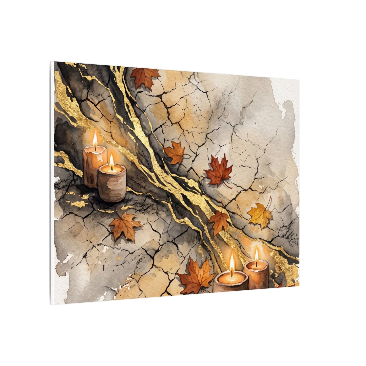 Cracked Earth Autumn Canvas Art | Japandi Warm Design