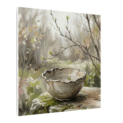 Japandi Ceramic Bowl in Overcast | Minimal Line Canvas Art