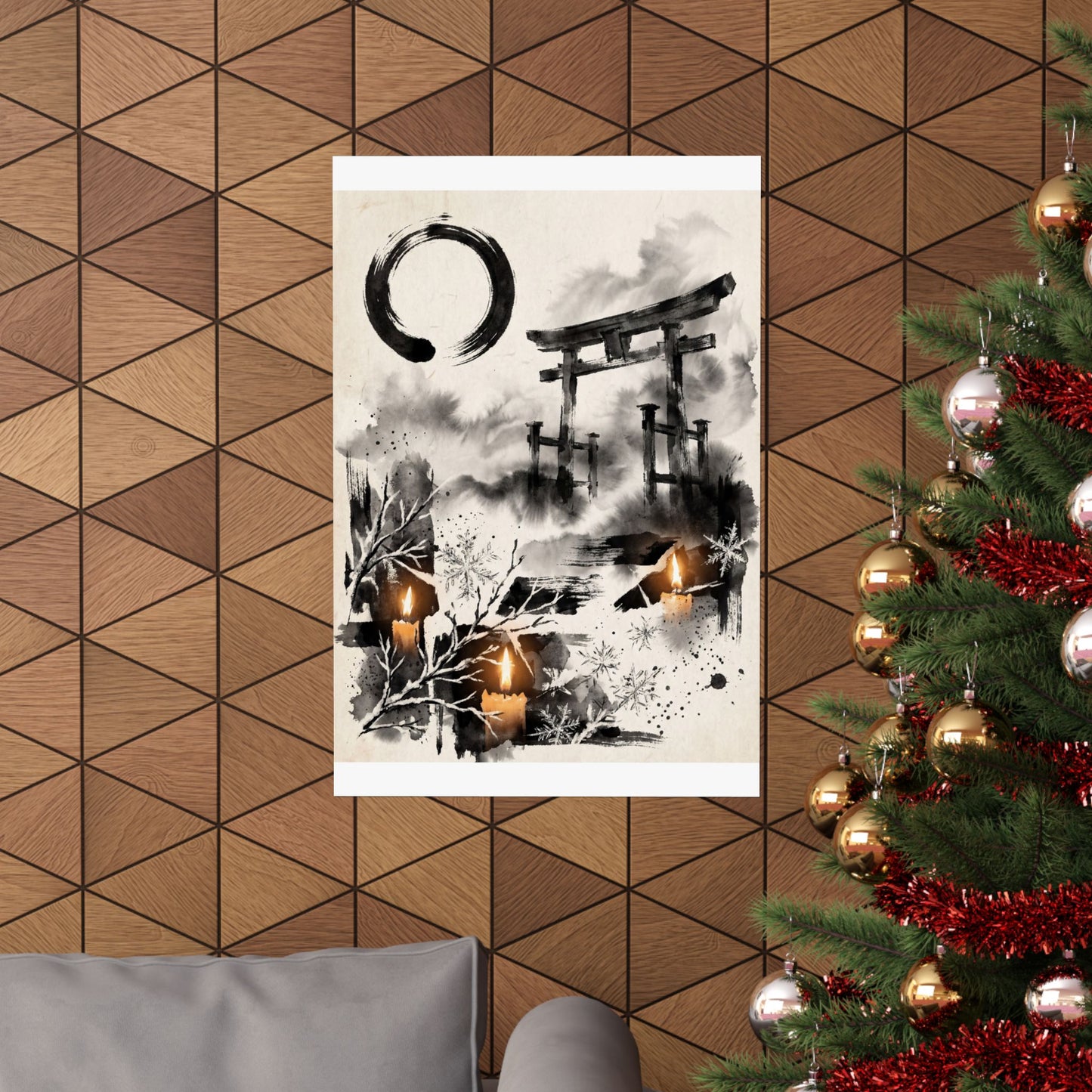 Zen Torii Gate in Candlelight | Enso Wall Art Print