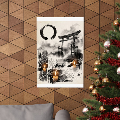 Zen Torii Gate in Candlelight | Enso Wall Art Print
