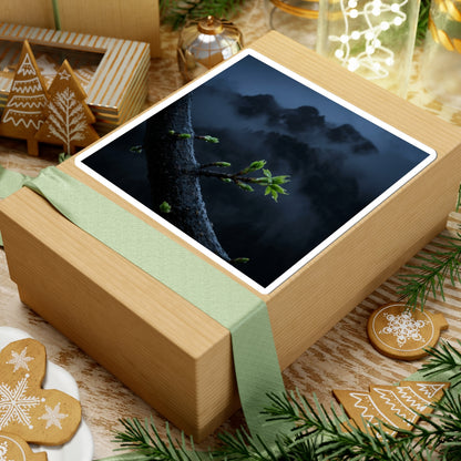 Mountain Mist Moody Minimal Sticker | Bold Dark Japandi Art