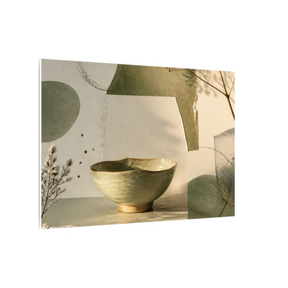 Warm Ceramic Bowl Canvas Art - Minimal Line Japandi