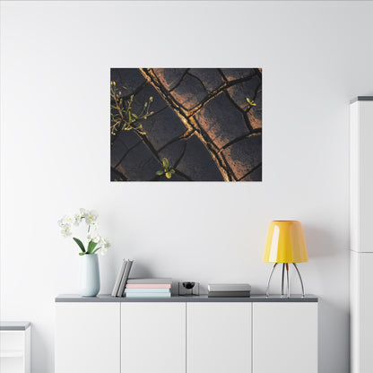 Kintsugi Cracked Earth in Golden Hour | Gold Vein Canvas Art