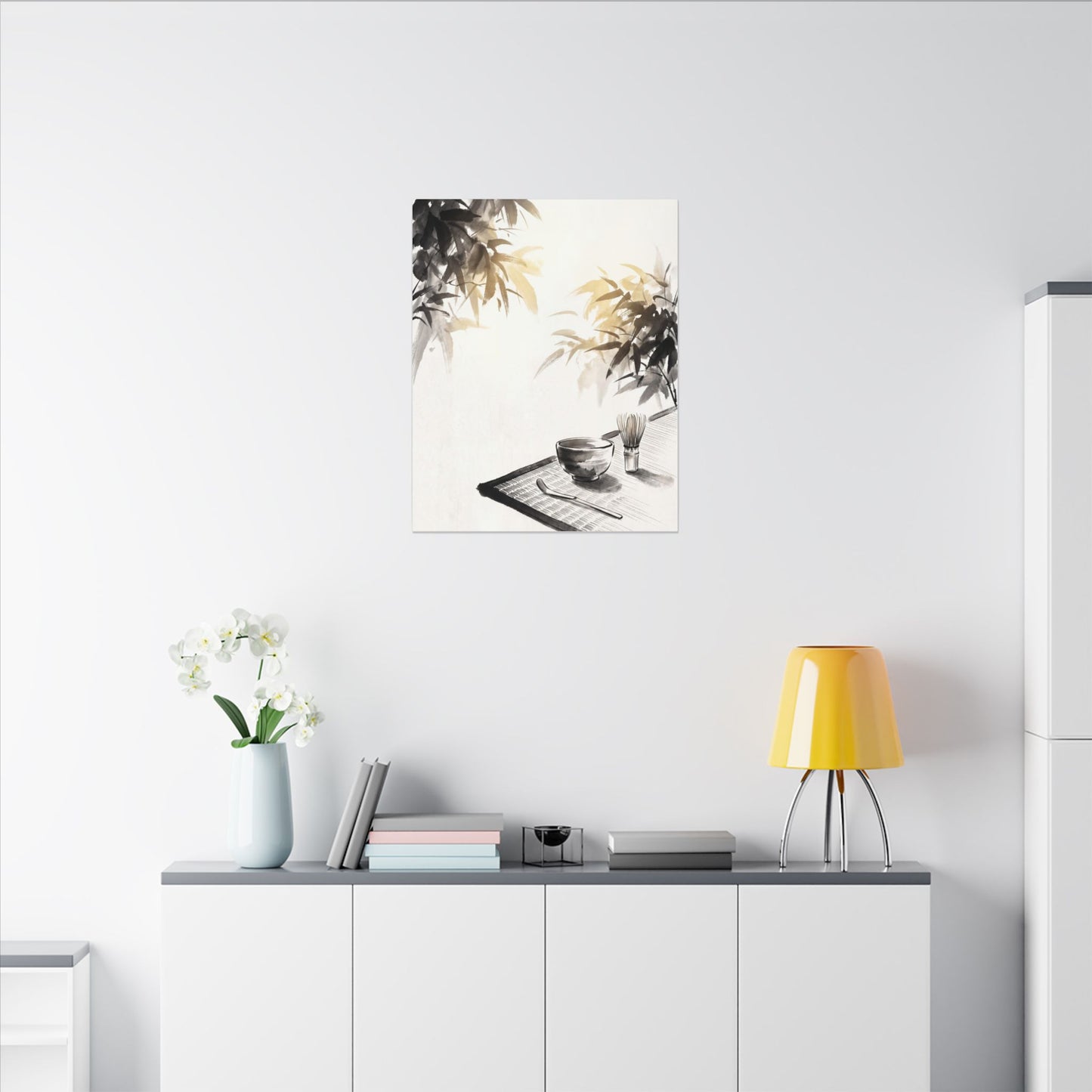 Tea Ceremony Sumi E Canvas Art | Serene Zen Art