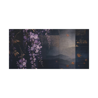 Dawn Wisteria Canvas Art - Dark Japandi Fukinsei