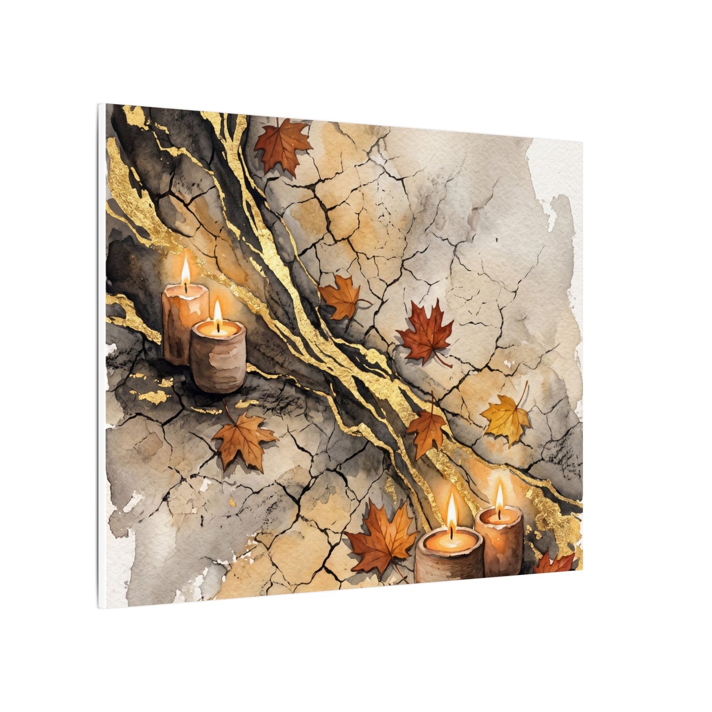 Cracked Earth Autumn Canvas Art | Japandi Warm Design