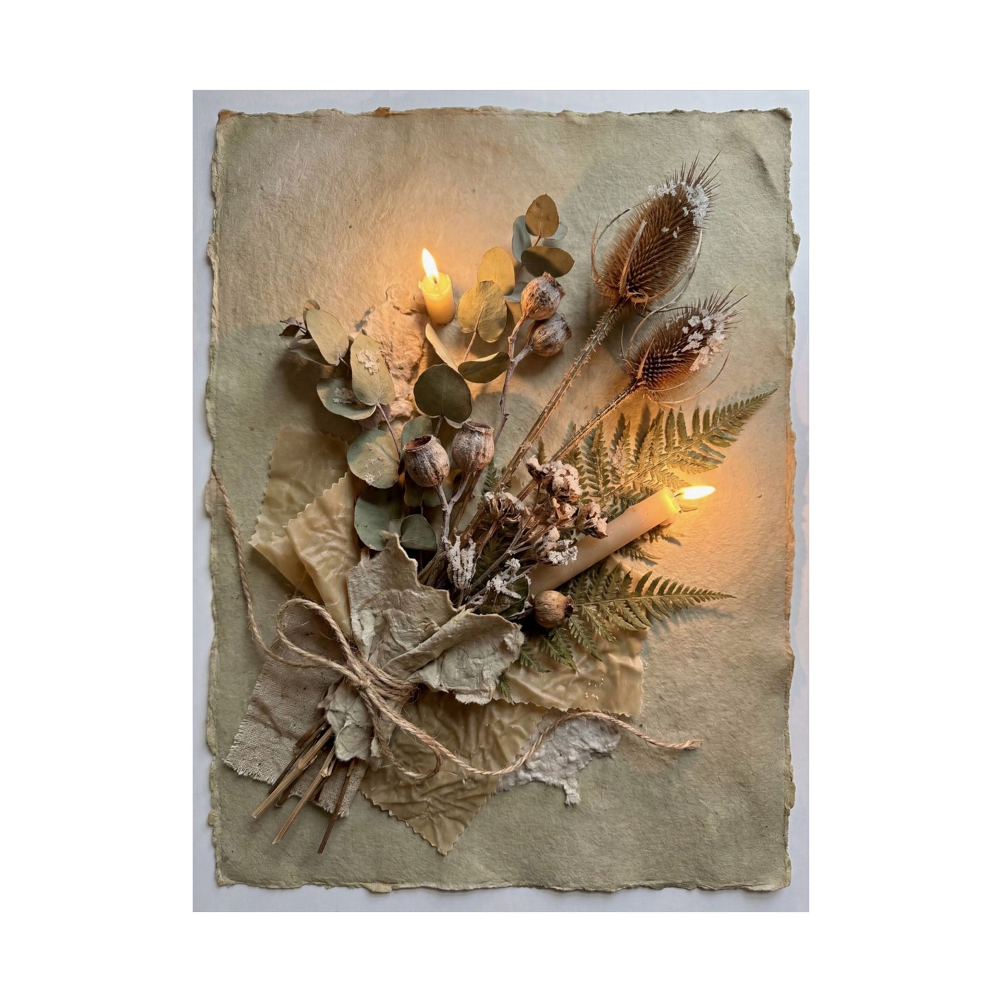 Dried Flowers Texture Wall Art Print | Earthy Japandi Art