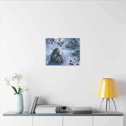 Rock Garden Autumn Canvas Art | Zen Tranquil Design