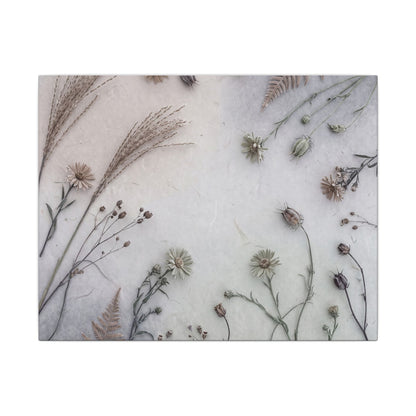 Dried Flowers Japanese Pattern Canvas Art | Elegant Japandi Art