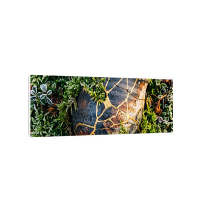 Artful Moss Close Up Canvas Art - Gold Repair Kintsugi