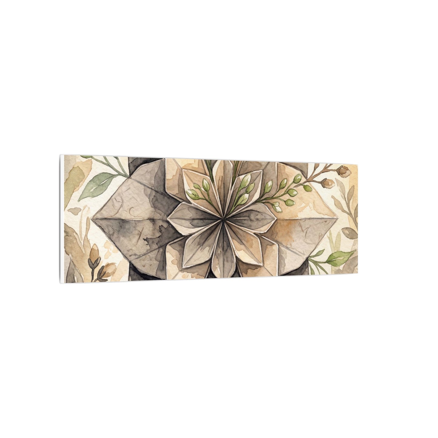 Warm Paper Fold Canvas Art - Watercolor Japandi
