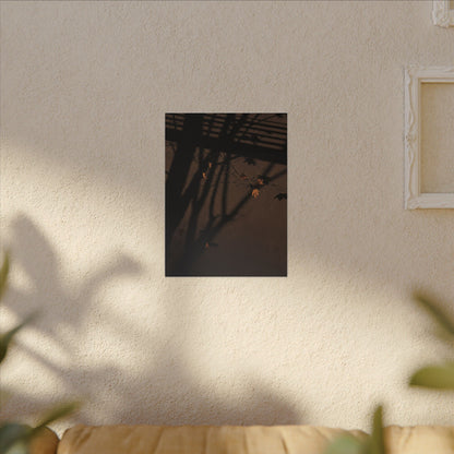 Shadow Play Autumn Canvas Art | Dark Japandi Luxurious Design