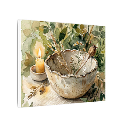 Ceramic Bowl Summer Canvas Art | Japandi Elegant Design