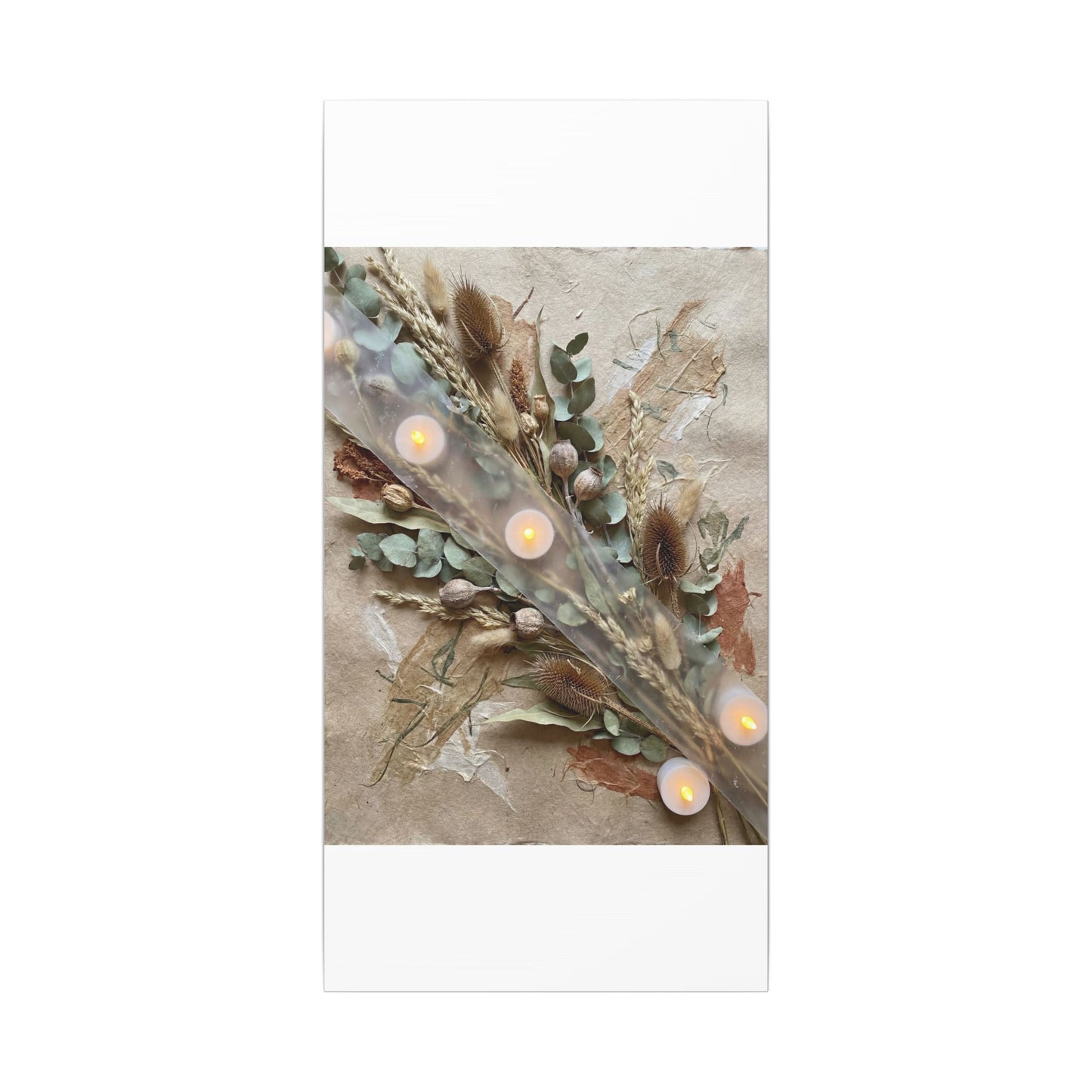 Candlelight Dried Flowers Canvas Art - Japandi Kanso