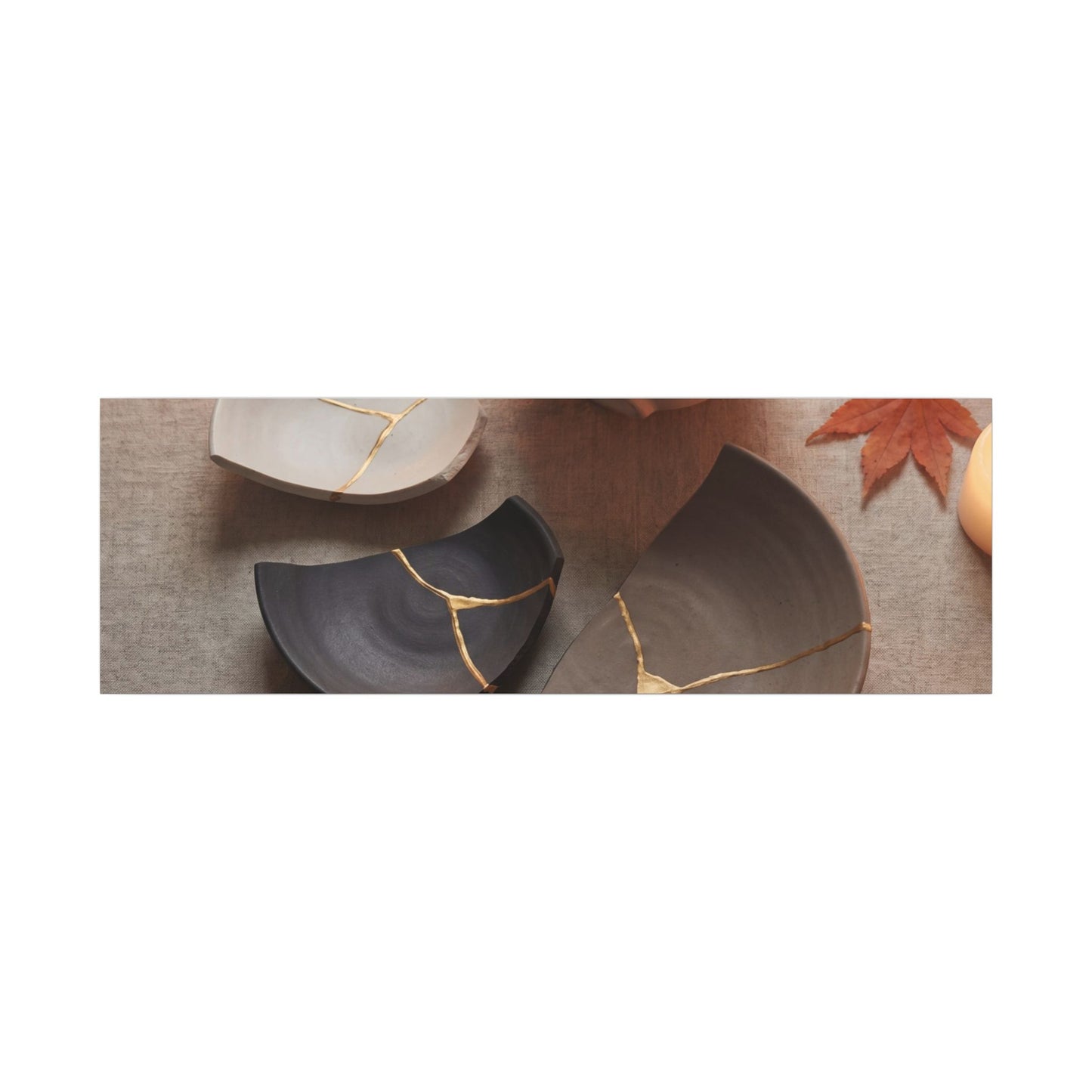 Candlelight Broken Pottery Canvas Art - Japandi Ma